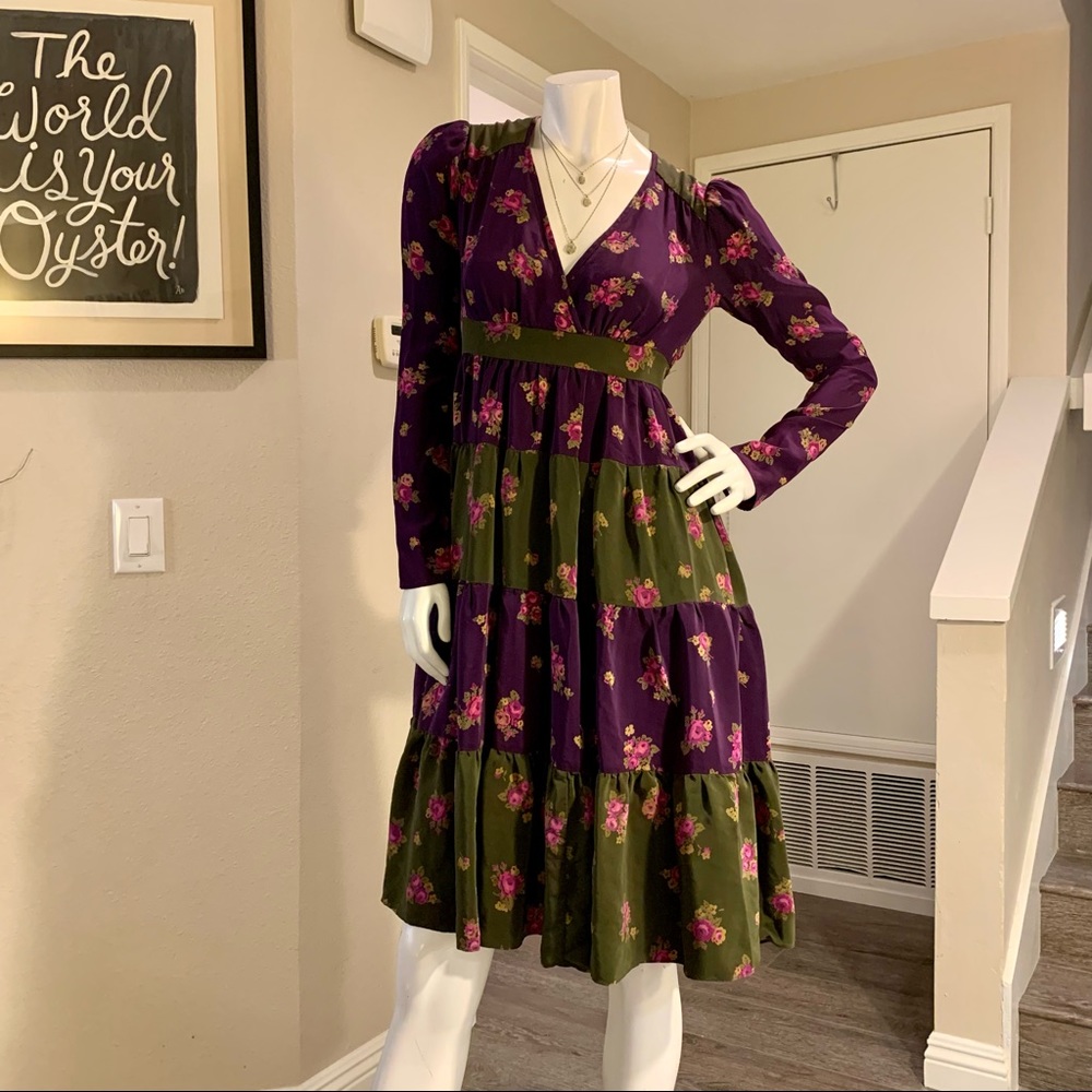BETSEY JOHNSON 2000's hand painted silk dress